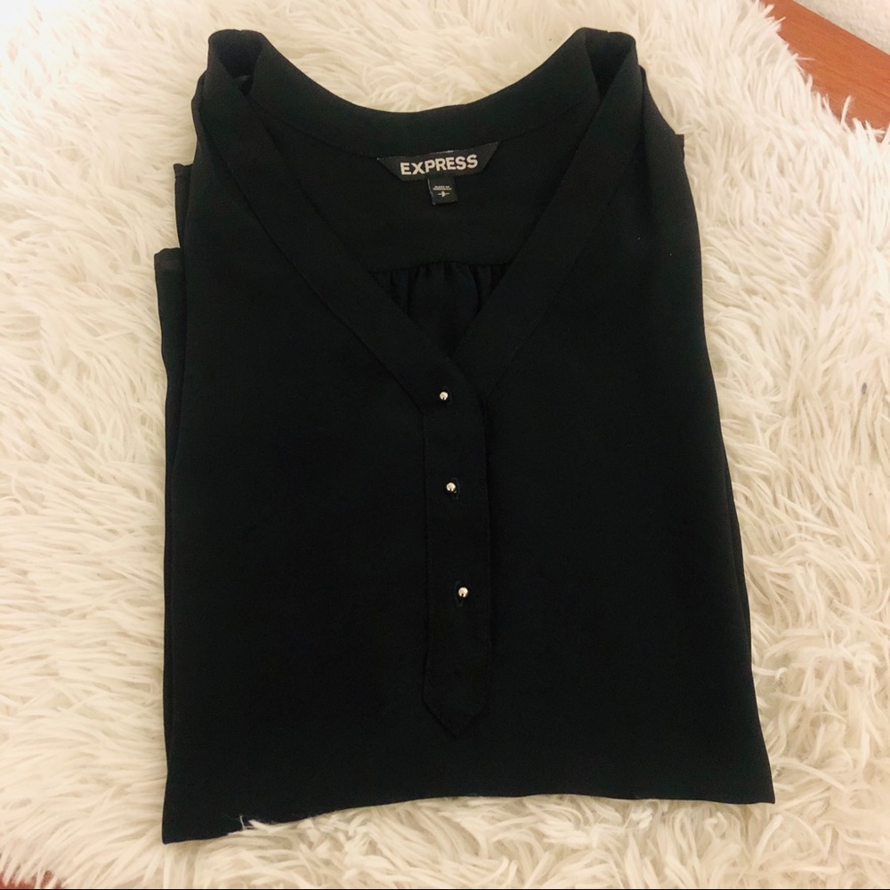 Express Front Buttoned Satin Top